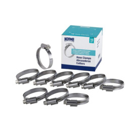 hose clamps / Worm-Drive Clips (W4), width 9 mm, 16-27 mm, DIN 3017 (10 pcs)